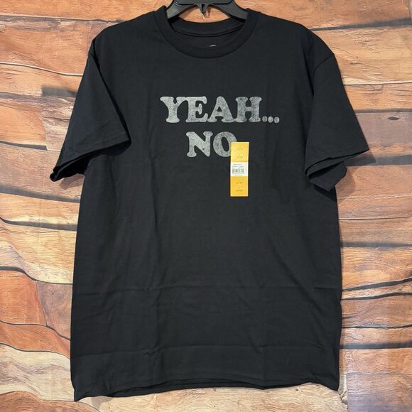 Yeah No Funny L T-Shirt Sarcastic Humor Graphic Tee Men's Novelty Casual Shirt - Picture 1 of 6